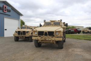 Oshkosh JLTV military vehicles are shown in Oshkosh, Wisconsin